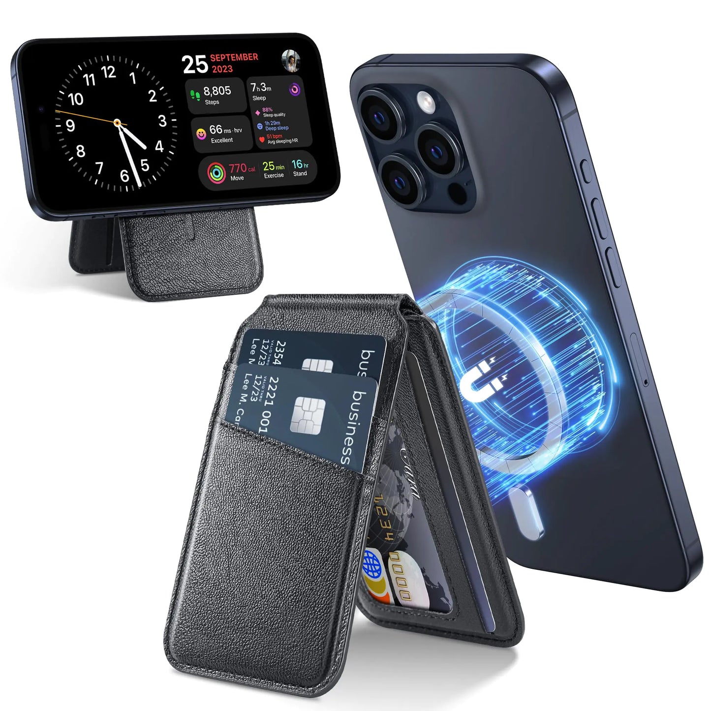 Magnetic Wallet with Adjustable Stand